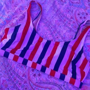 Multicolor Striped Bikini Top